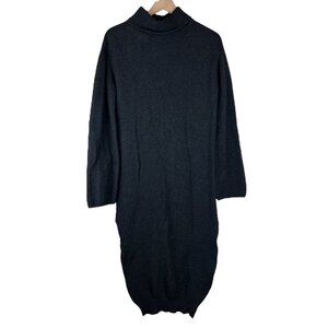 Nanushka Charcoal Canaan Knit Turtleneck Sweater Midi Dress